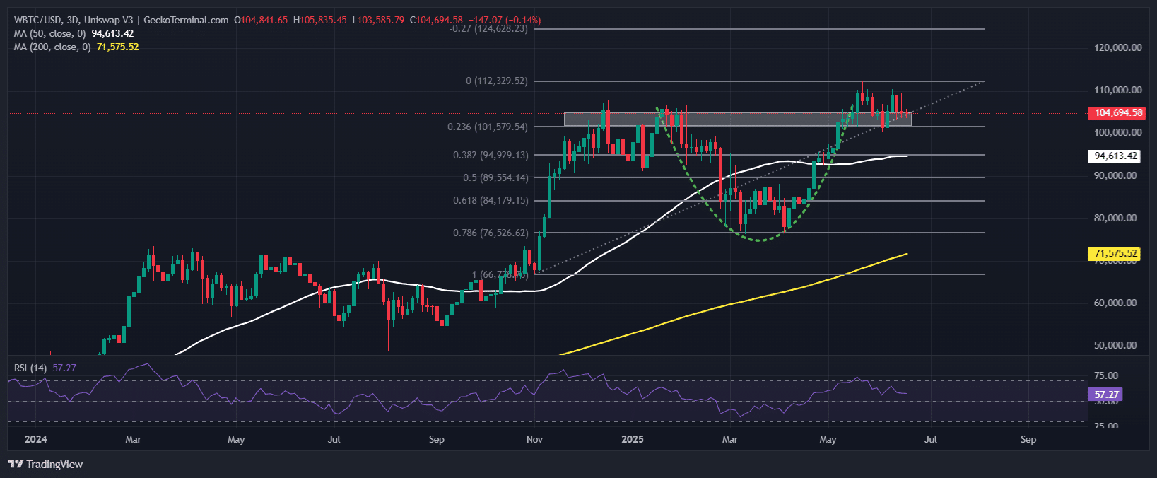 Bitcoin Price Chart Analysis Source: GeckoTerminal