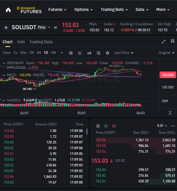 Binance SOL futures