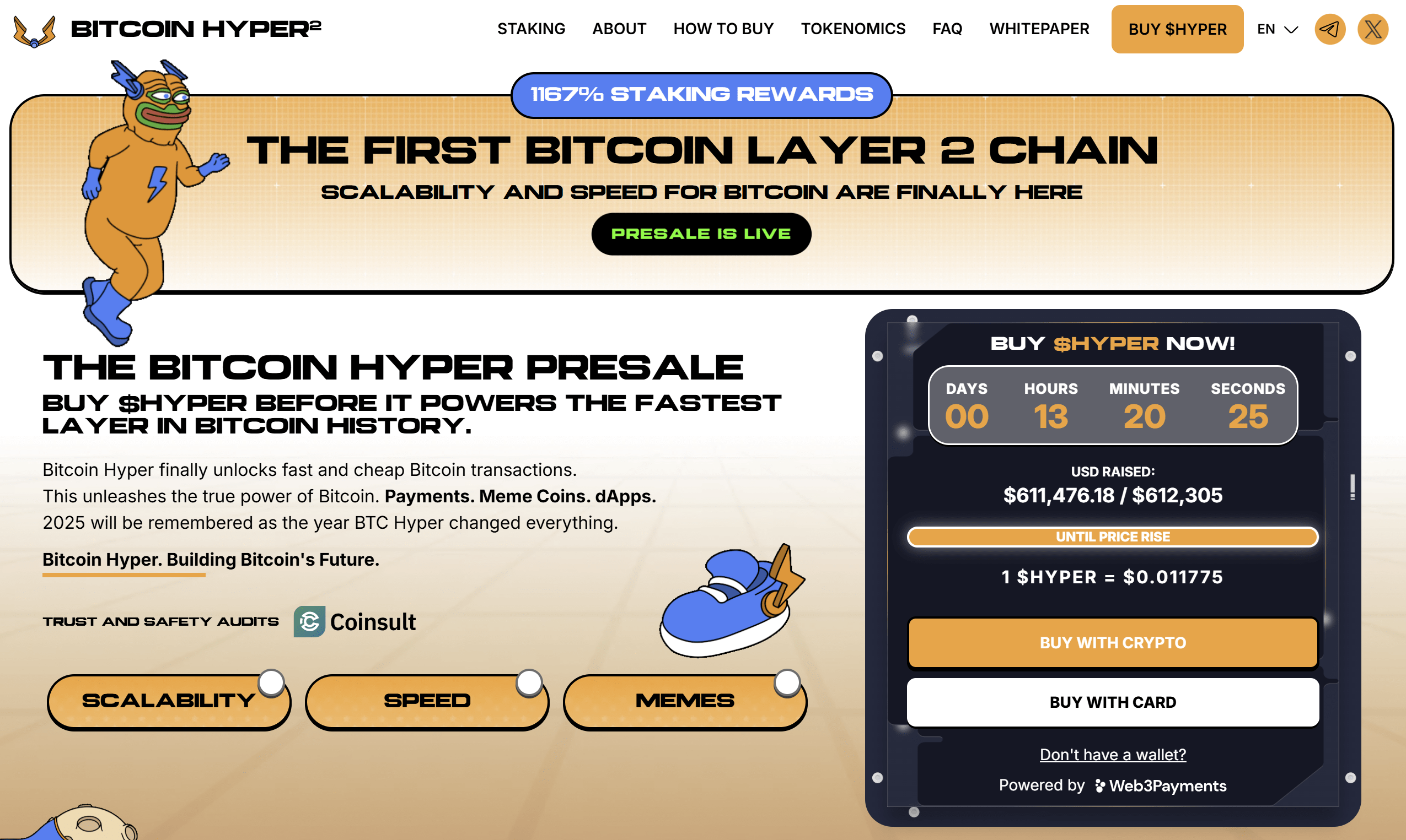 Bitcoin Hyper homepage