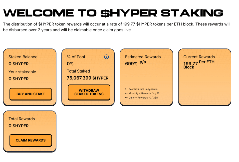 Bitcoin Hyper staking