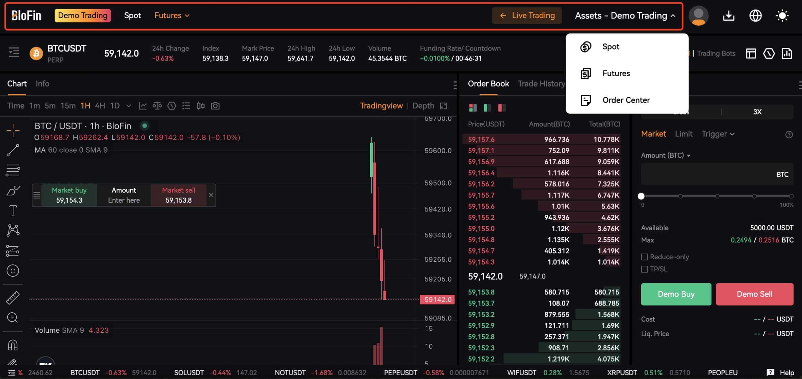 BloFin copy trading screenshot
