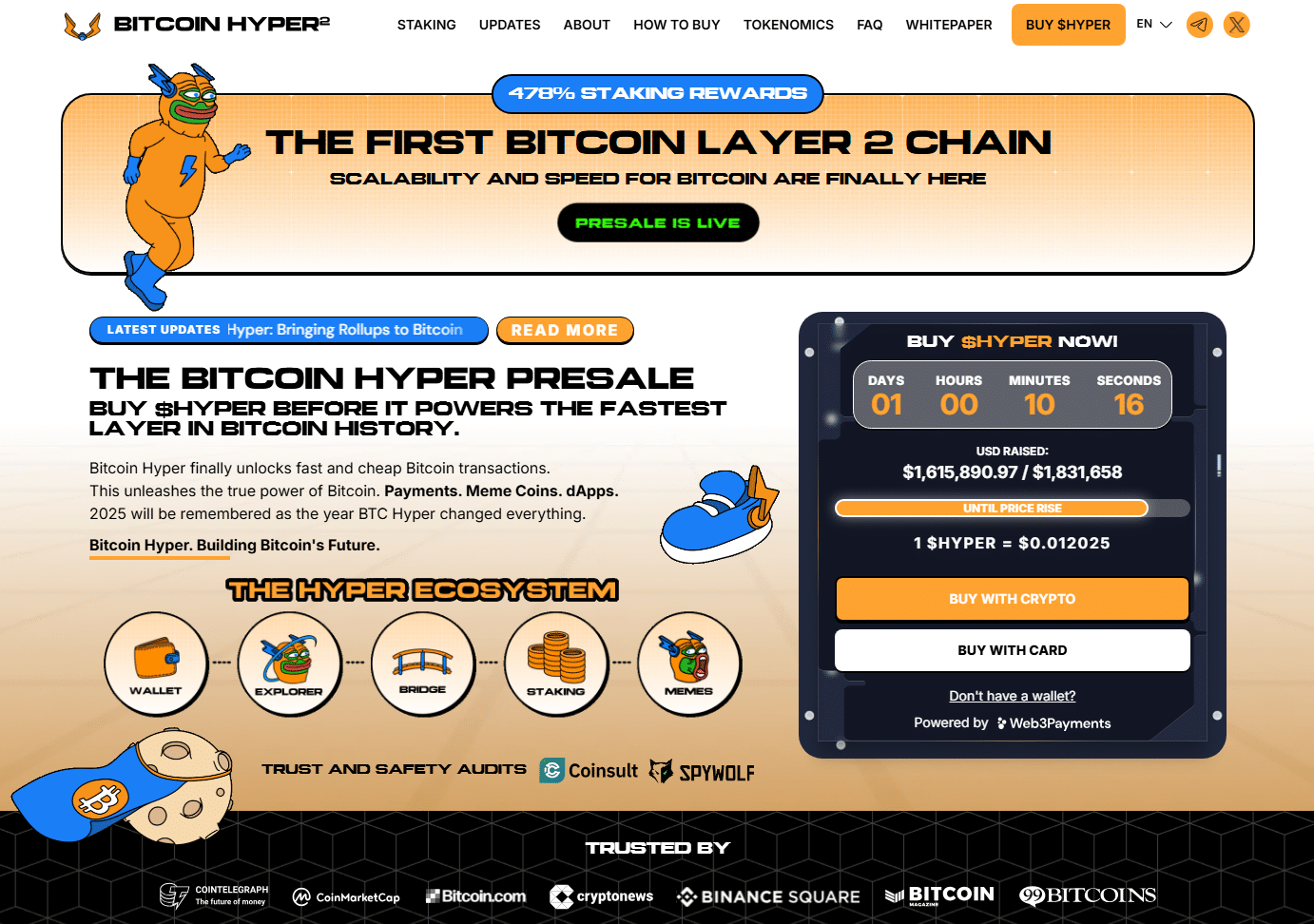 Bitcoin Hyper homepage