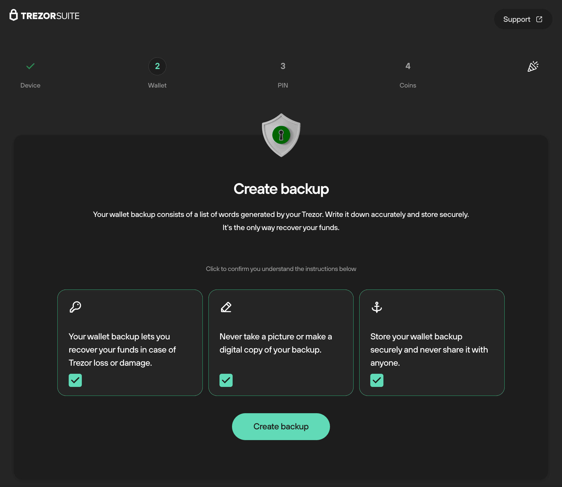Trezor backup