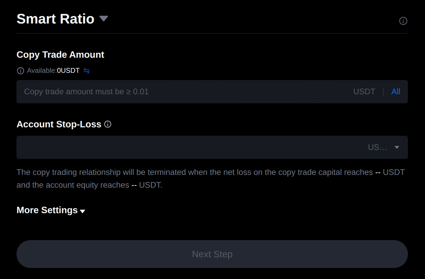 mexc basic copy trade settings