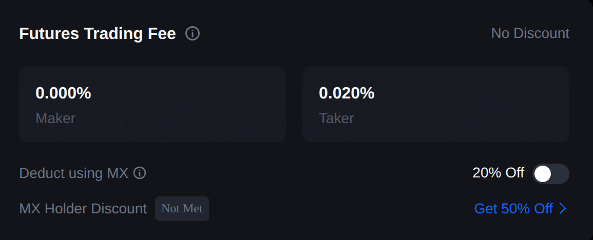 mexc futures fees