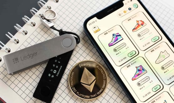 NFT marketplace, Ethereum coin, and hardware wallet