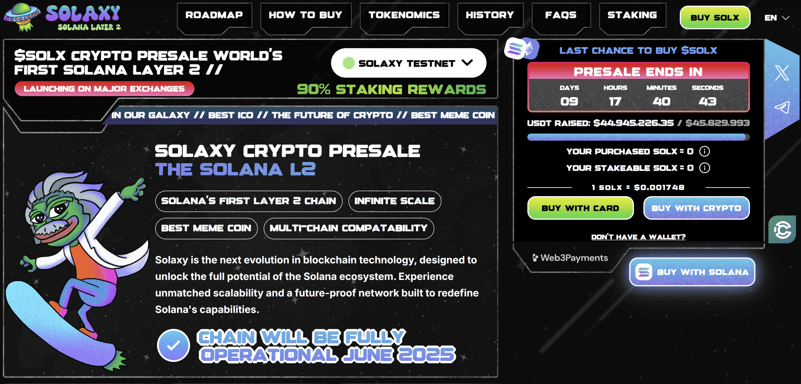 Solaxy home page