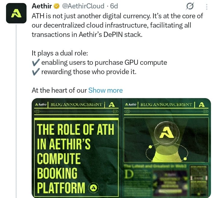 Aethir tweet
