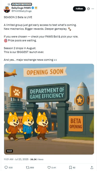 BABYDOGE Tweet
