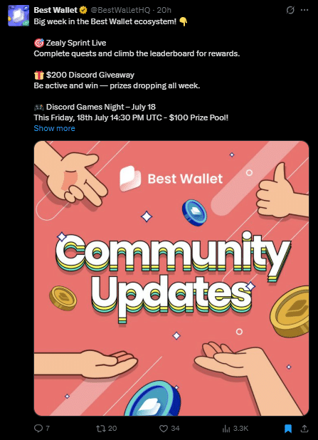BEst wallet token tweet