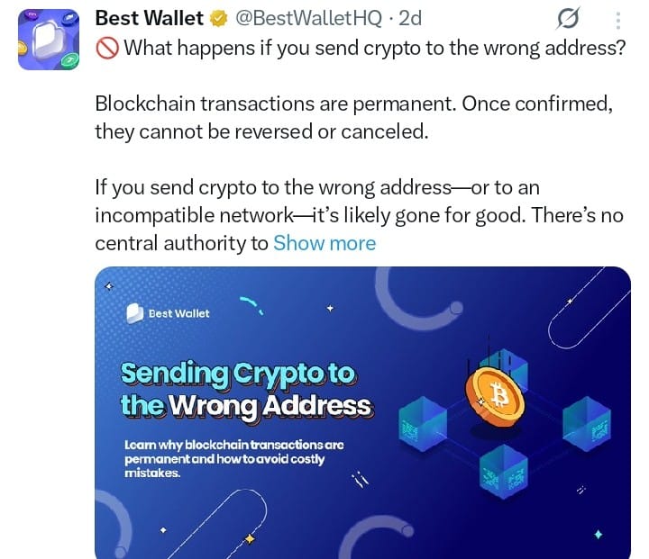 Best Wallet Token tweet
