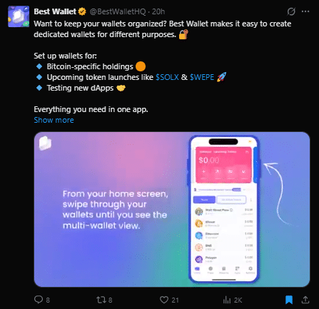 Best wallet token tweet
