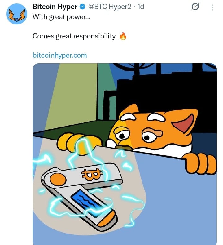 Bitcoin Hyper tweet