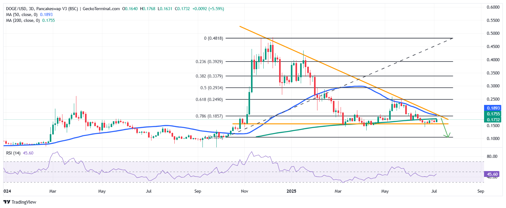 Dogecoin Price Chart Analysis Source: GeckoTerminal
