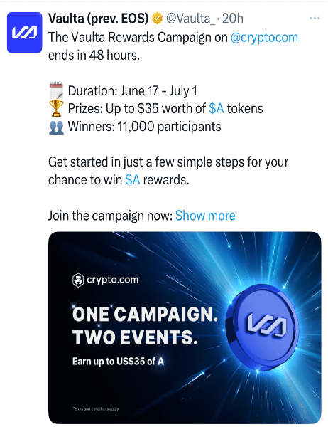 EOS Tweet