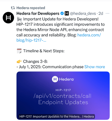 HBAR Tweet