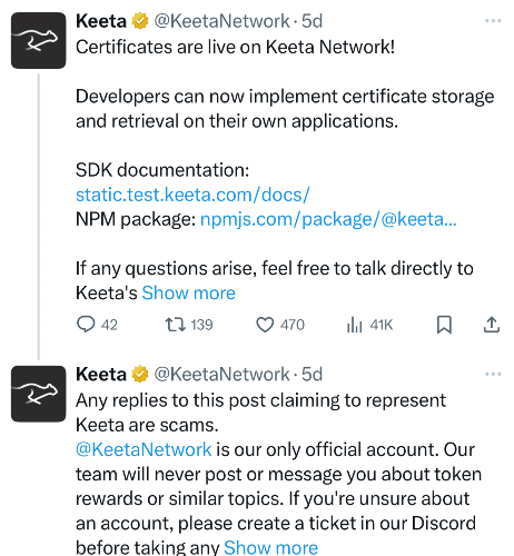 KTA Tweet
