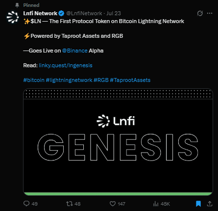 Lnfi network tweet