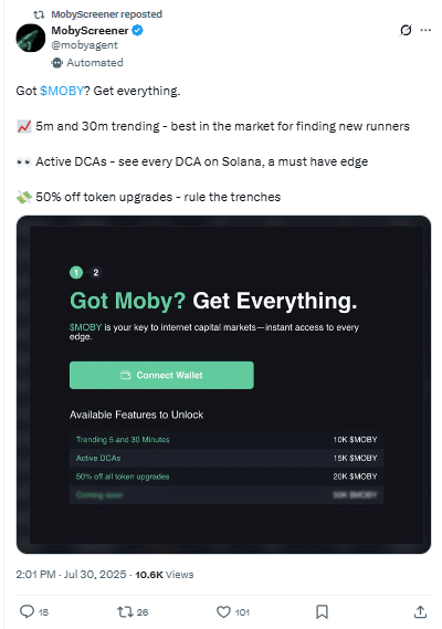 MOBY Tweet