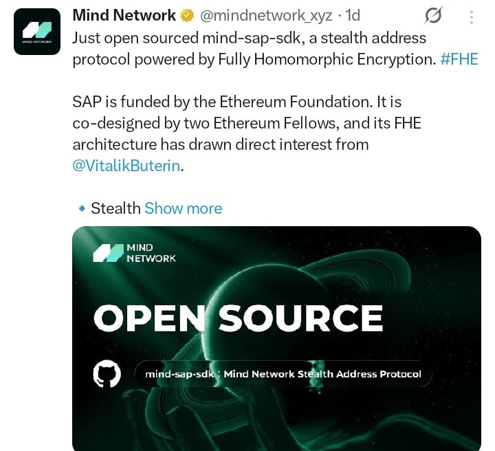 Mind Network tweet