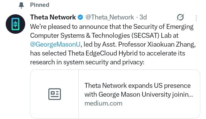 Theta Network tweet