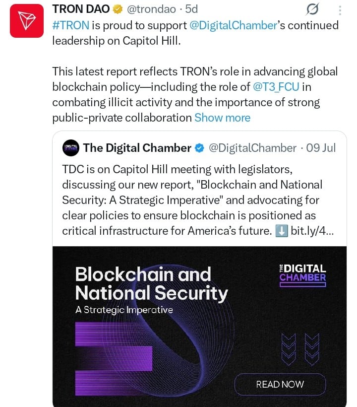 Tron tweet