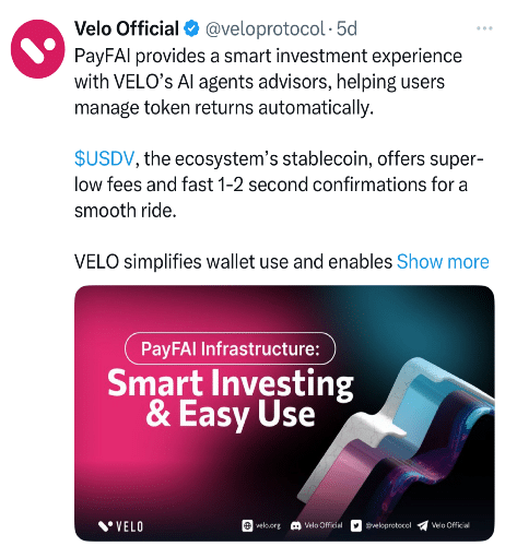 VELO Tweet