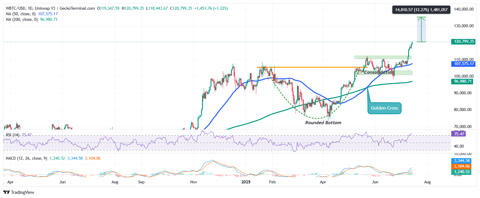Bitcoin Price Chart Analysis Source: GeckoTerminal