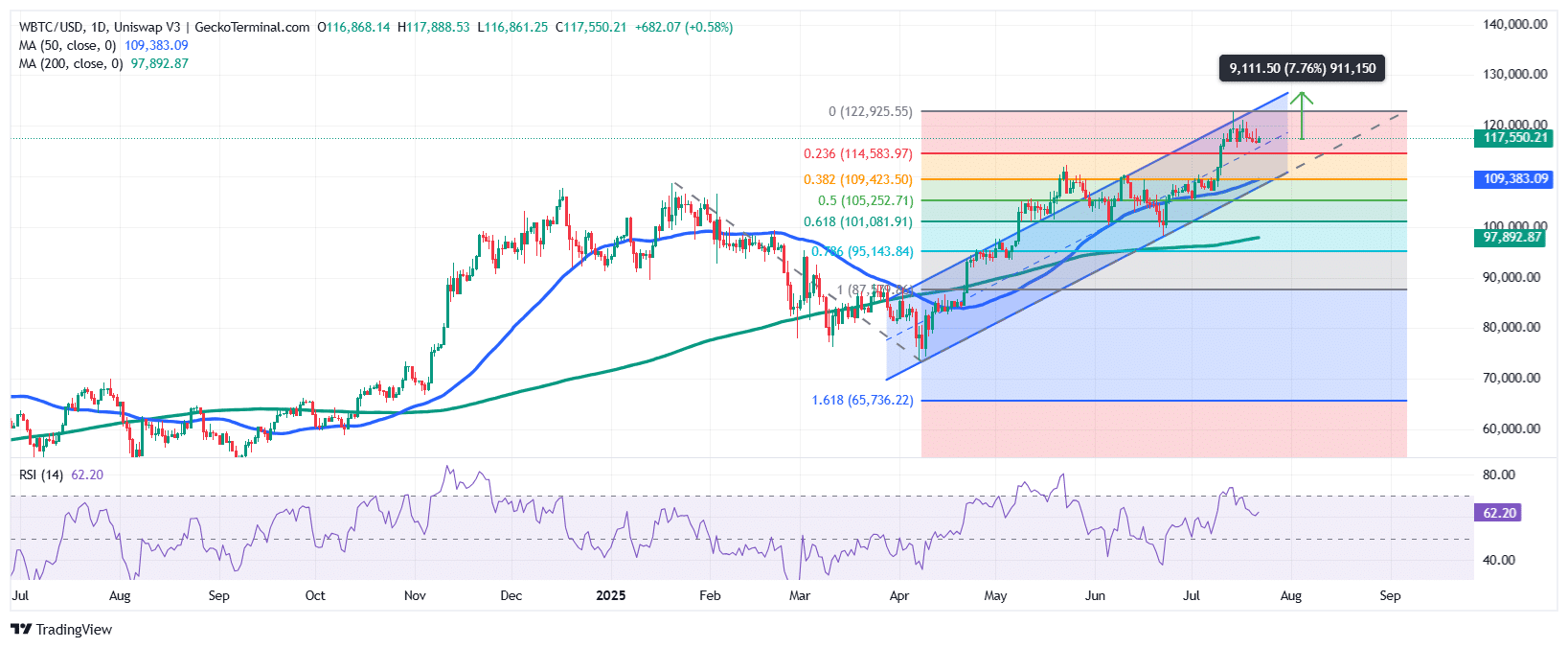 Bitcoin Price Chart Analysis Source: GeckoTerminal