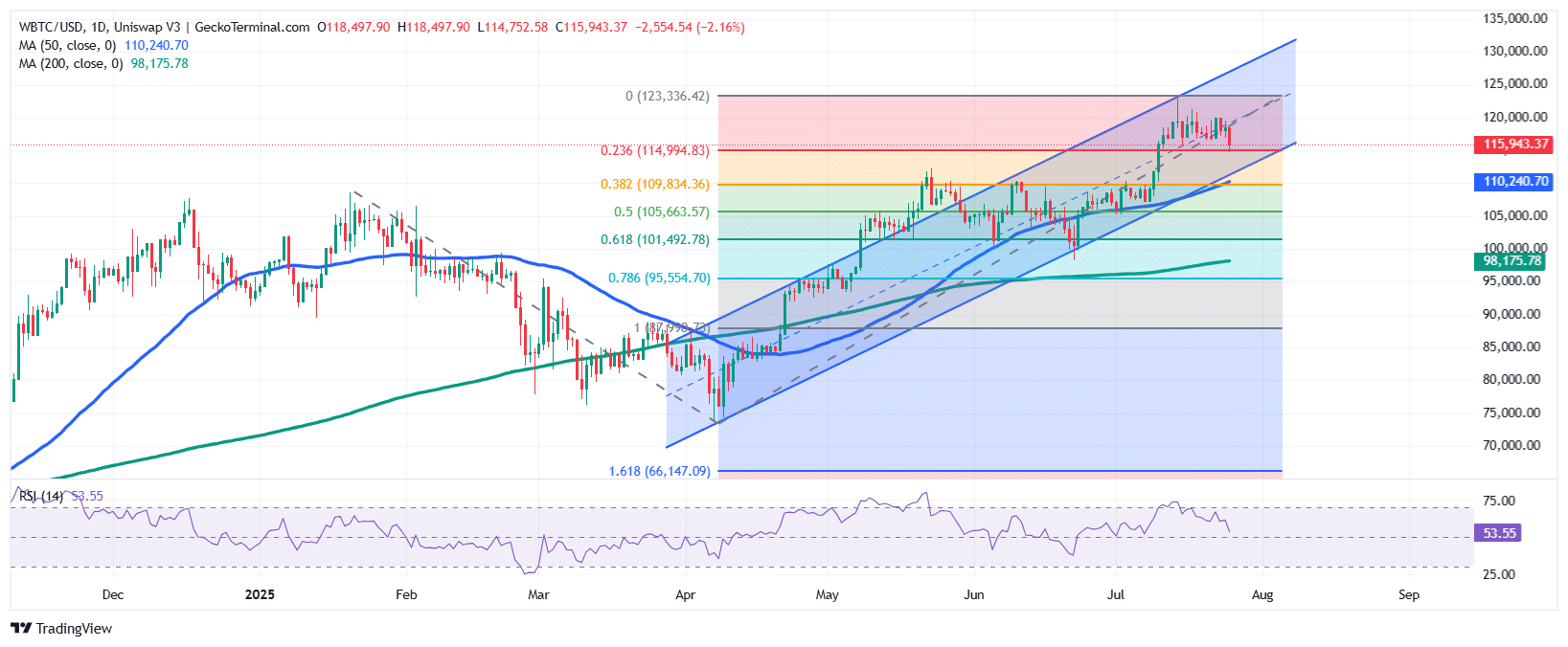 Bitcoin Price Chart Analysis Source: GeckoTerminal