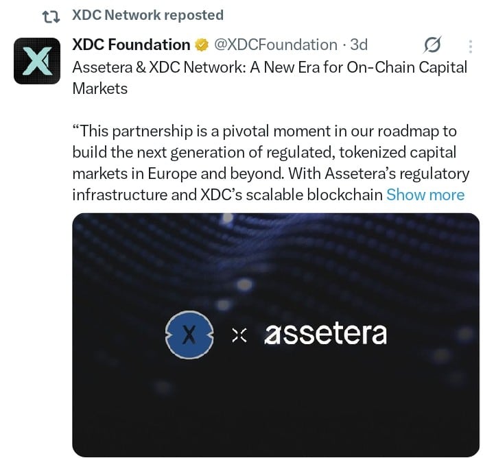 XDC Network tweet