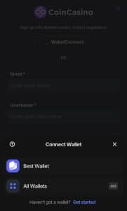 coin casino select wallet