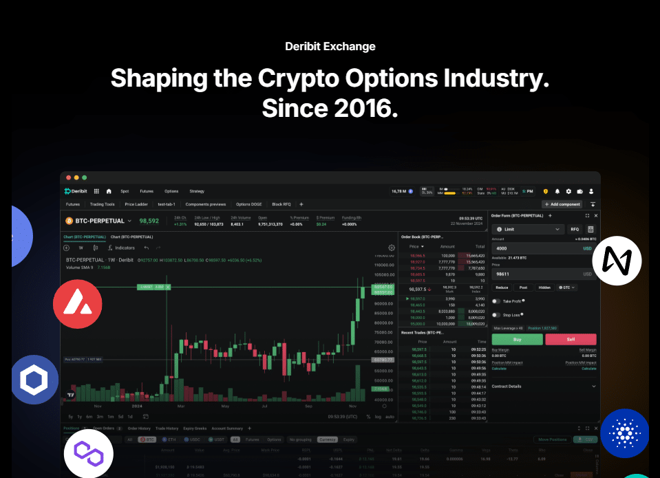 best crypto options trading platforms Deribet page
