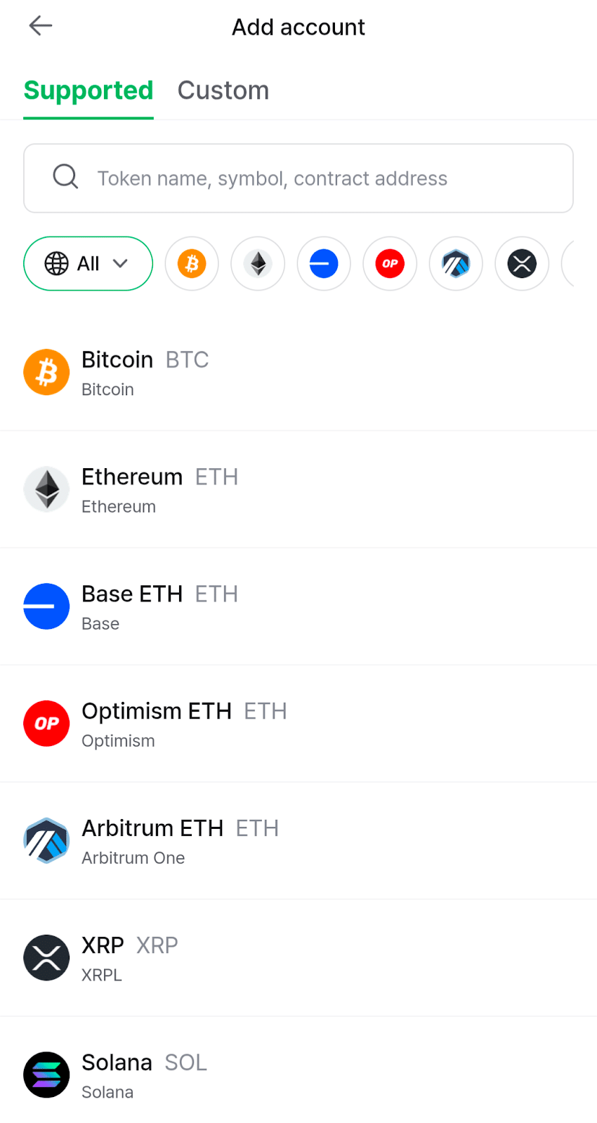dcent add crypto account