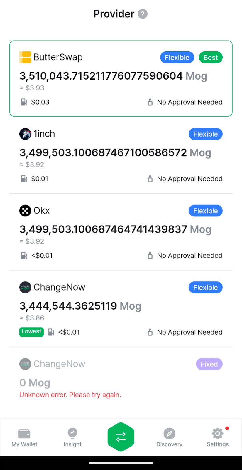 dcent swaps