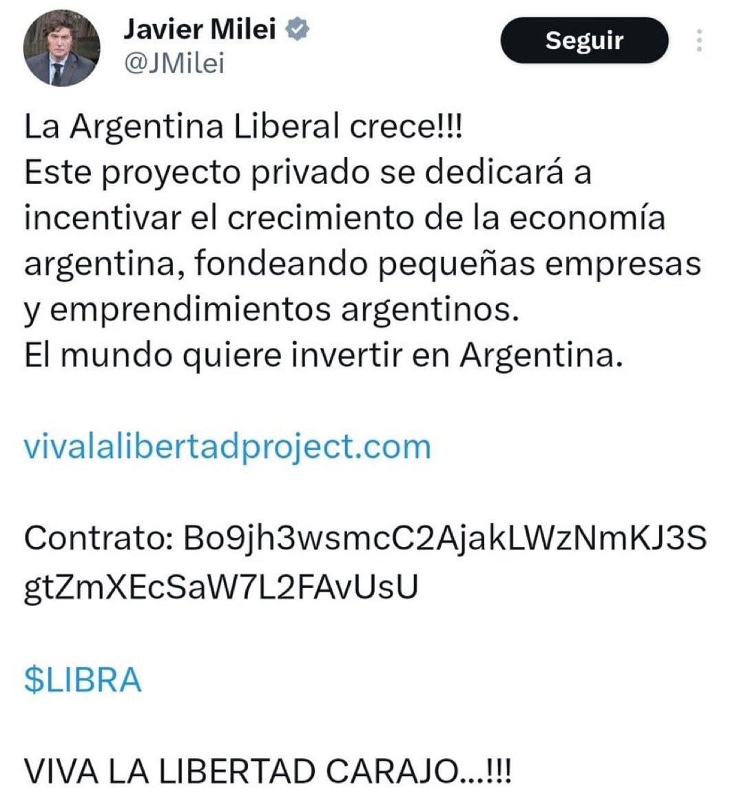 Javier Milei tweet