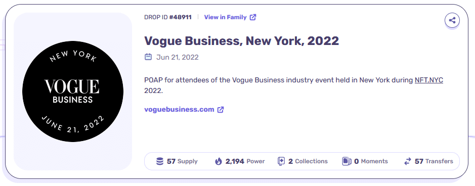 Vogue poap