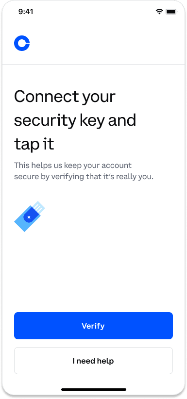 Coinbase 2FA security key
