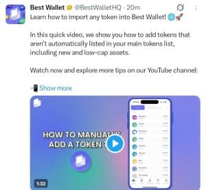 Best Wallet Token tweet