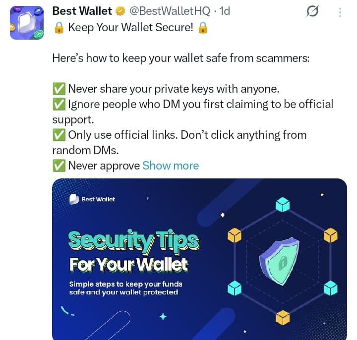 Best Wallet Token tweet