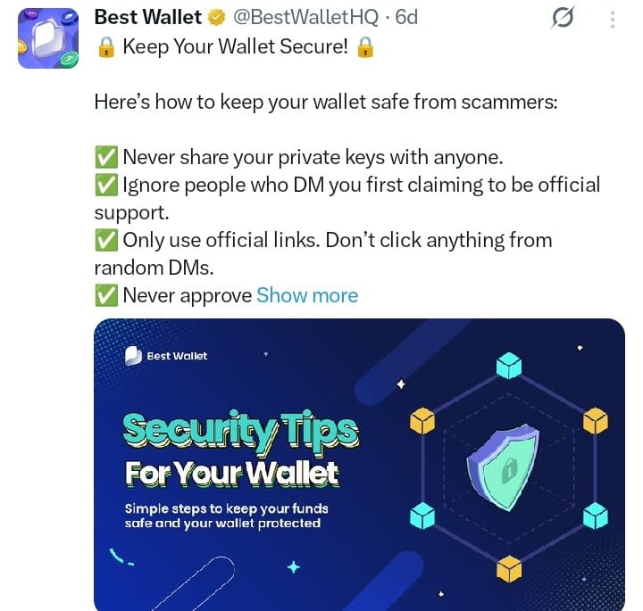 Best Wallet Token tweet