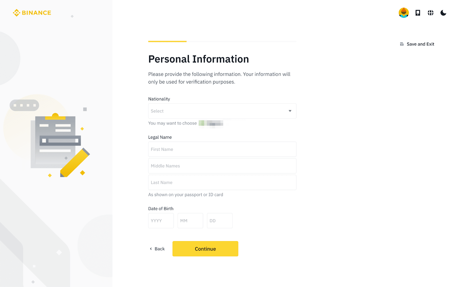 Binance KYC steps