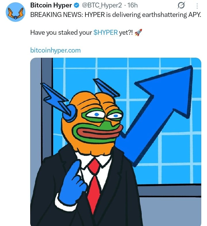 Bitcoin Hyper tweet