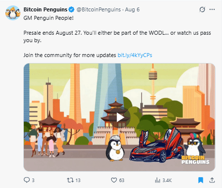 Bitcoin penguins tweet
