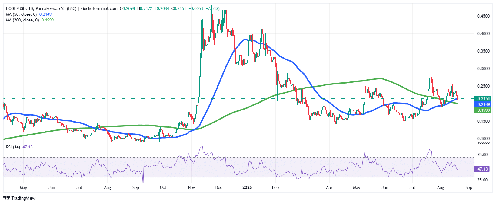 Dogecoin Price Analysis Source: GeckoTerminal