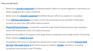 Crypto, Fintech Execs Urge Trump To Block Banks' Information Charges
