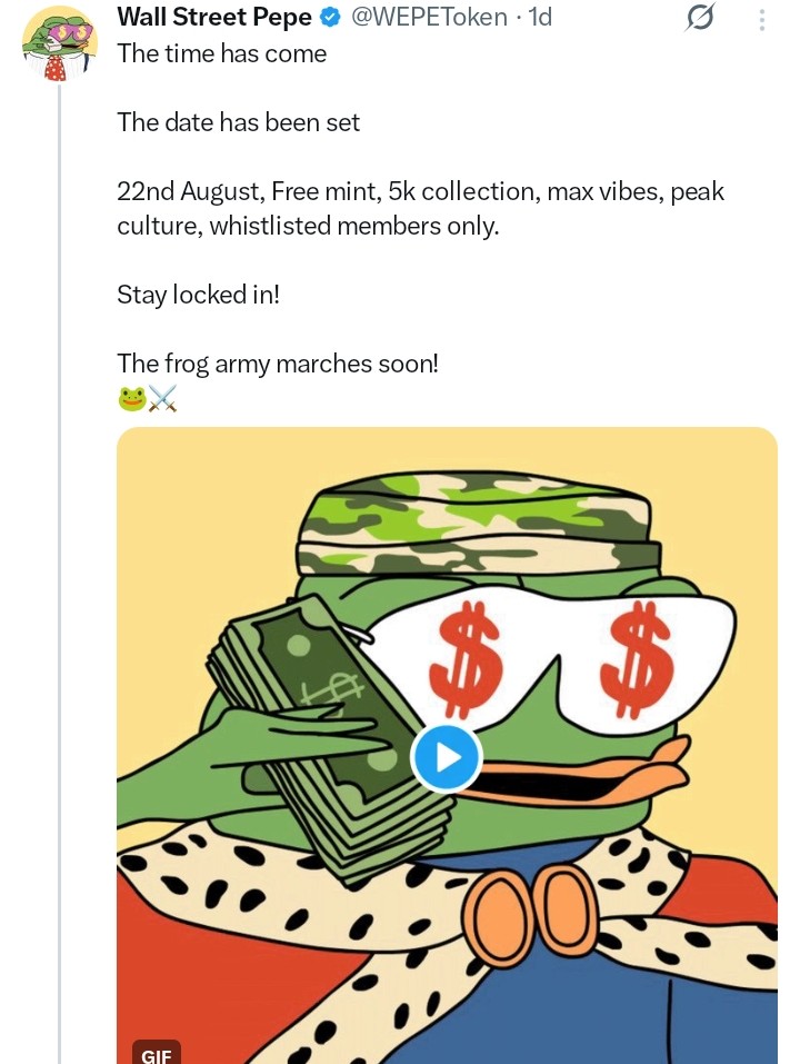 Wall Street Pepe tweet