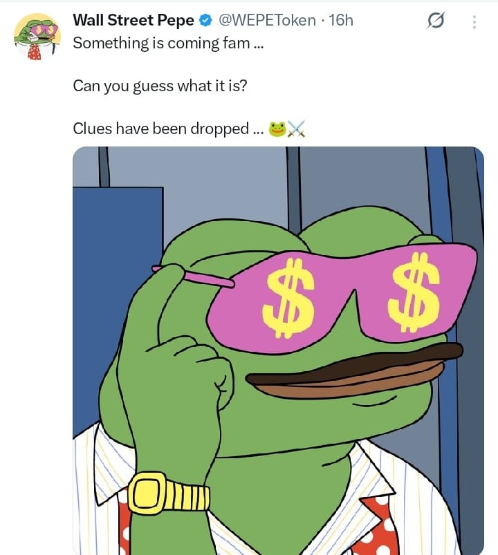 Wall Street Pepe tweet