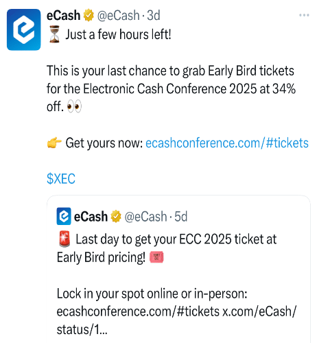 XEC Tweet