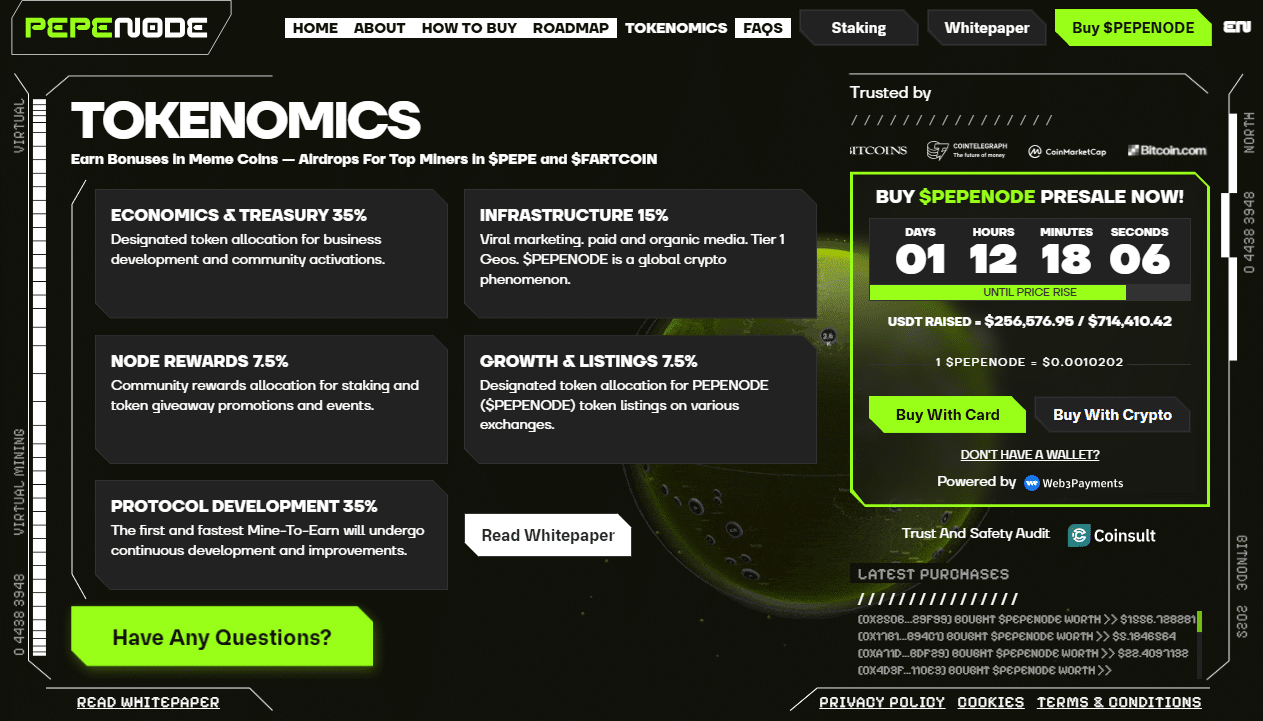 How to buy pepenode, tokenomics explained